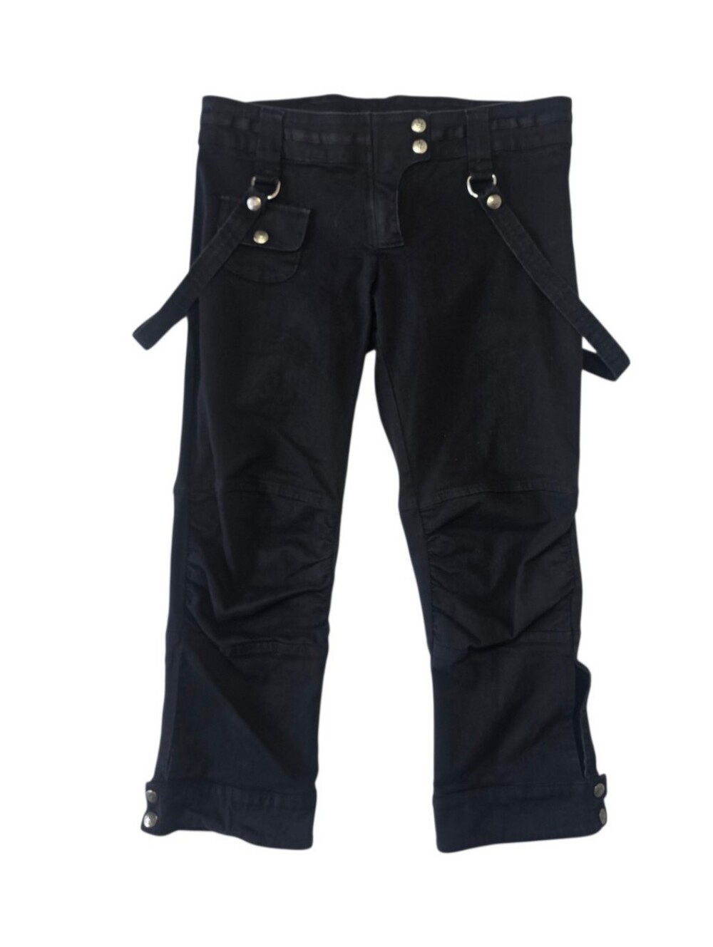 VTG Lip Service Y2K Black Bondage Capri Pants D-Ring Goth Punk Size 9